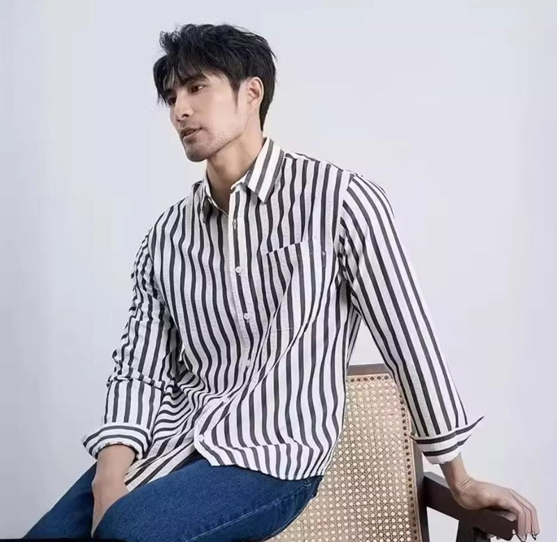 American Style Vintage Long Sleeve Casual Shirt WZ38423 - TUZZUT Qatar Online Shopping