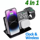 4 in 1 Wireless Fast Charging Dock Station Desktop LED Digital Alarm Clock - TUZZUT Qatar Online Shopping