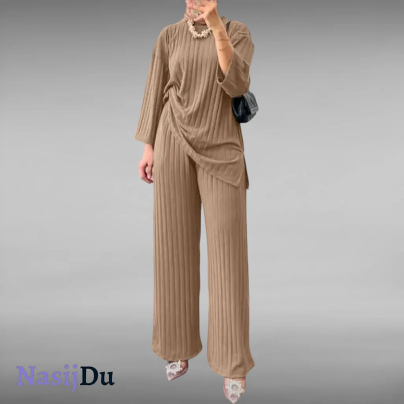 Claret Corduroy Women's Pajama Set 48889 - TUZZUT Qatar Online Shopping