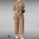 Claret Corduroy Women's Pajama Set 48889 - TUZZUT Qatar Online Shopping