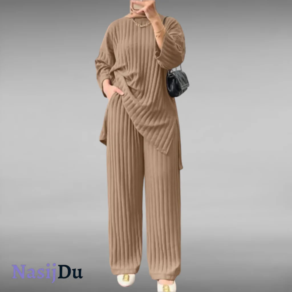 Claret Corduroy Women's Pajama Set 48889