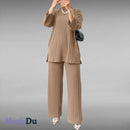 Claret Corduroy Women's Pajama Set 48889 - TUZZUT Qatar Online Shopping