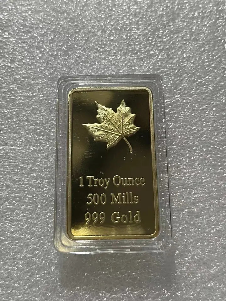 Replica Gold Plated Bullion Bar Collectibles Souvenir 1 Troy OZ with Gift Box B-261374 Replica Gold Plated Bullion Bar Collectibles Souvenir 1 Troy OZ with Gift Box B-261374