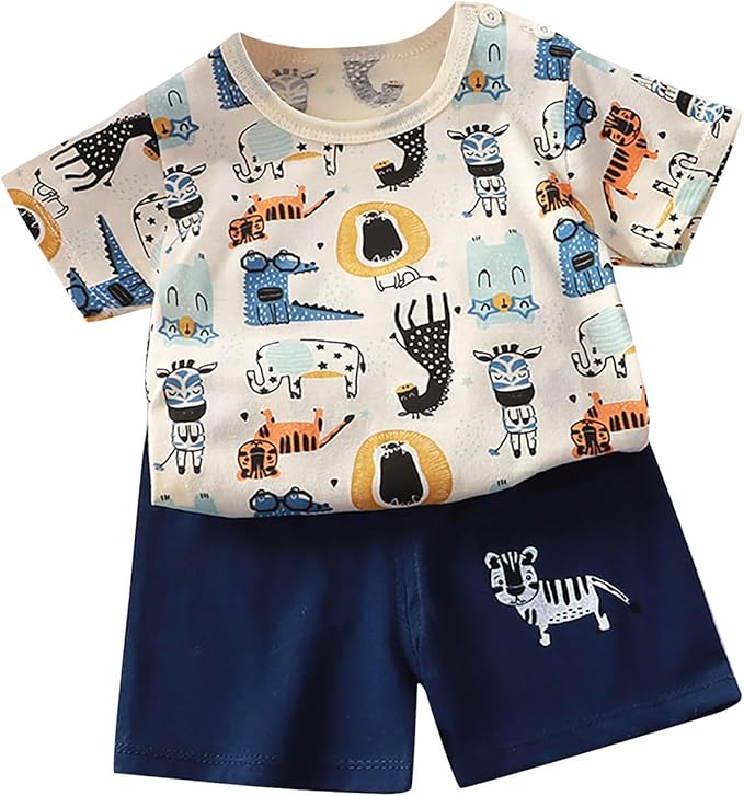 Kids Summer Casual Pajamas Boys Girls 1240686 - TUZZUT Qatar Online Shopping