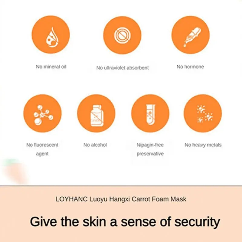 Carrot Foam Mask with Acid Complex Deep Bubble Cleaning Pore Cleansing , Blackhead removal, Exfoliation, Moisturizing (4gm x 12pcs Pack) Carrot Foam Mask with Acid Complex Deep Bubble Cleaning Pore Cleansing , Blackhead removal, Exfoliation, Moisturizing (4gm x 12pcs Pack)