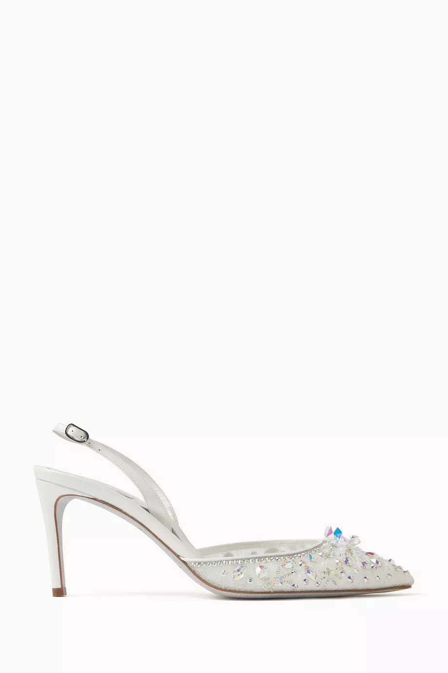 White Diamond Crystal-embellished Sandals in Lace BT169 White Diamond Crystal-embellished Sandals in Lace BT169