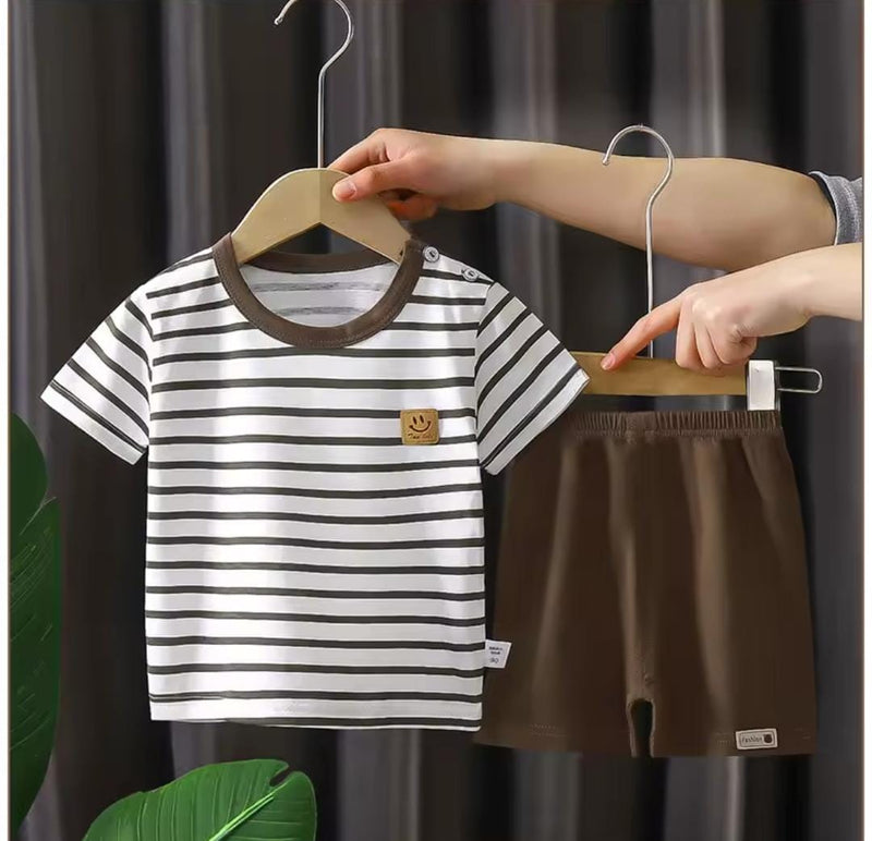 Cartoon Short Sleeve O-neck T-Shirt Tops with Shorts   1468390 - TUZZUT Qatar Online Shopping