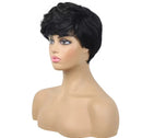 Black Short Synthetic Hair Wig Curly Hair Head Cover Short Style Fiber Wig 6inch S3766667 - TUZZUT Qatar Online Shopping