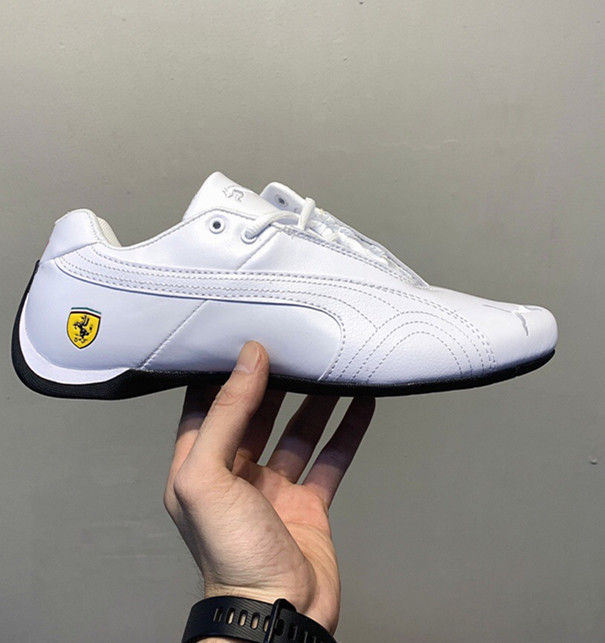 White Leather Racing shoes 305735 - TUZZUT Qatar Online Shopping