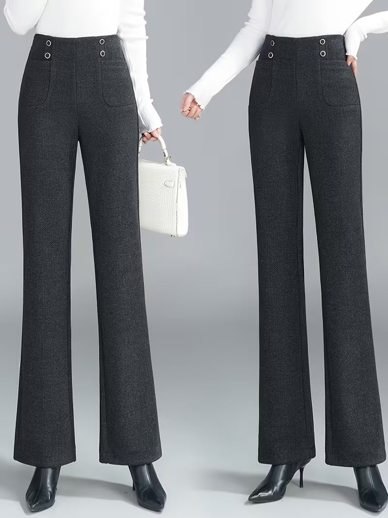 Wool-Blend Tweed Straight-Leg Pant 176886