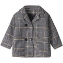 Korean Girls Autumn Winter Jacket Children Long Sleeve Plaid Outwear Coat      S043807 - TUZZUT Qatar Online Shopping