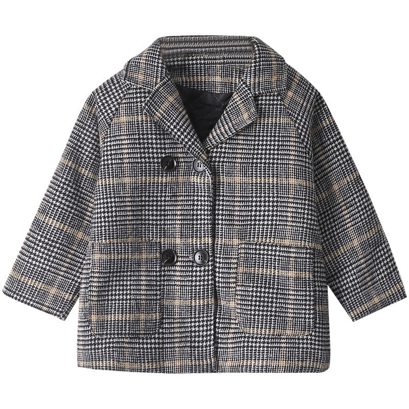 Korean Girls Autumn Winter Jacket Children Long Sleeve Plaid Outwear Coat S043807 Korean Girls Autumn Winter Jacket Children Long Sleeve Plaid Outwear Coat S043807