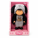 24cm Kids Cute Grey & Black Fluffy Bunny Outfit Doll – 3 Years+