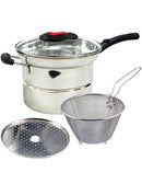 3 in 1 Cooking Pot with Strainer for Pasta and Frying Small Deep Fryer GU-22N - TUZZUT Qatar Online Shopping