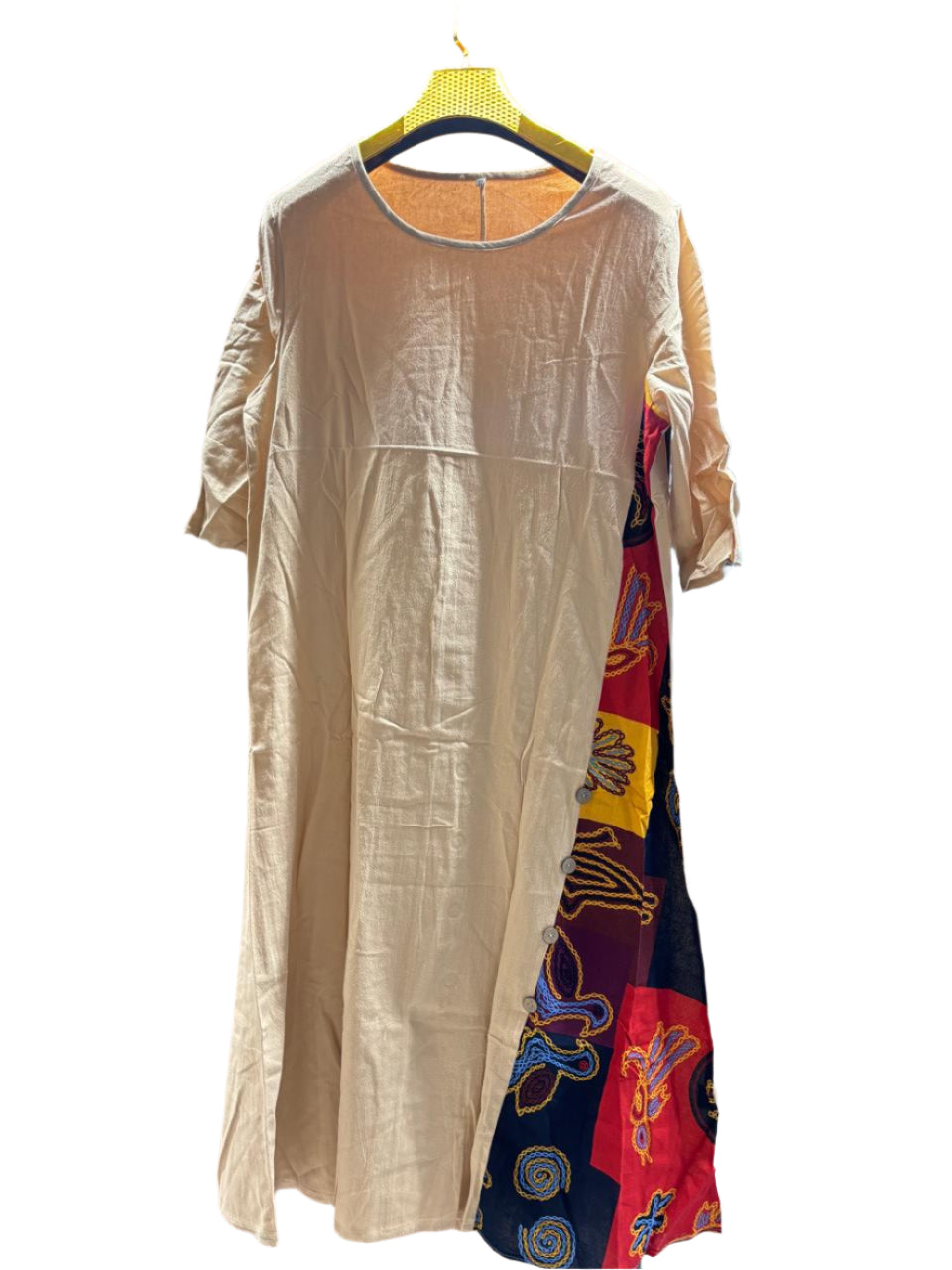 Sleeve Side Printed Loose Long Dress 85473 Sleeve Side Printed Loose Long Dress 85473