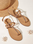 Toe Post Rhinestone Decor Slingback Sandals    S9264410 - TUZZUT Qatar Online Shopping