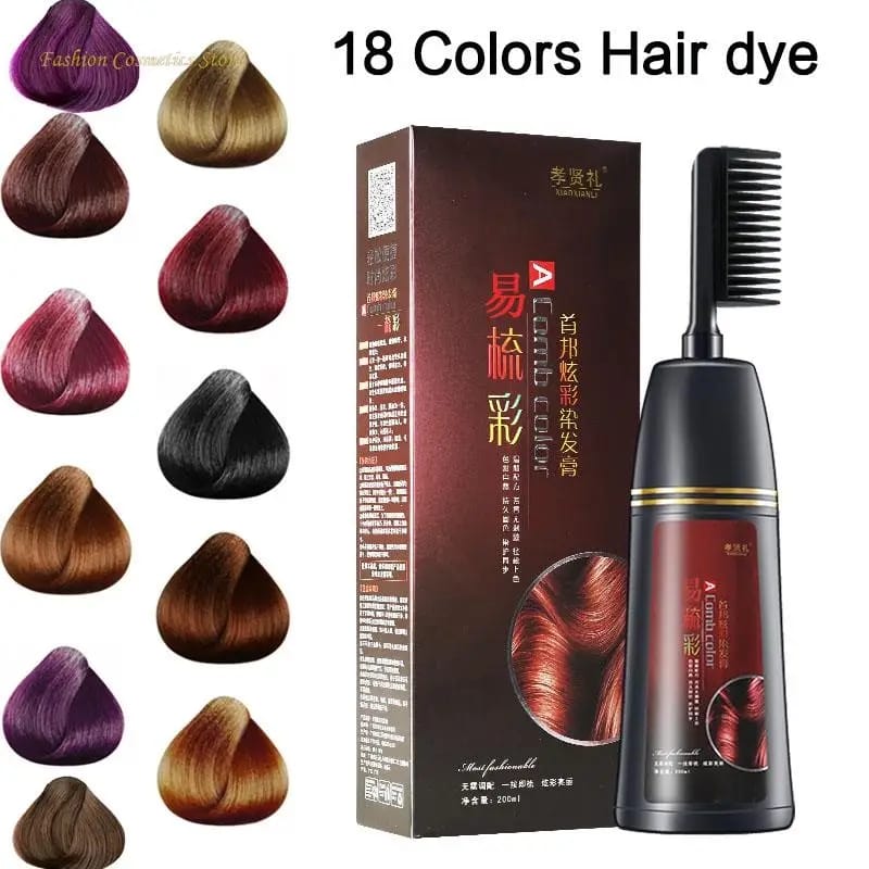 200ml Dye Brush Natural Plant Instant Black Hair Dye Shampoo - Tuzzut.com Qatar Online Shopping