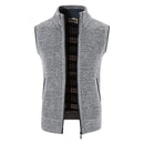 Men's Sweater Vest Knitted Sleeveless Jacket Casual Slim Velvet Thick Winter Warm Hombre Zipper Cardigan S4040188 - Tuzzut.com Qatar Online Shopping