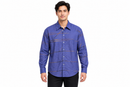 Men’s Blue-Violet Abstract Line Print Shirt CS092025 - XL