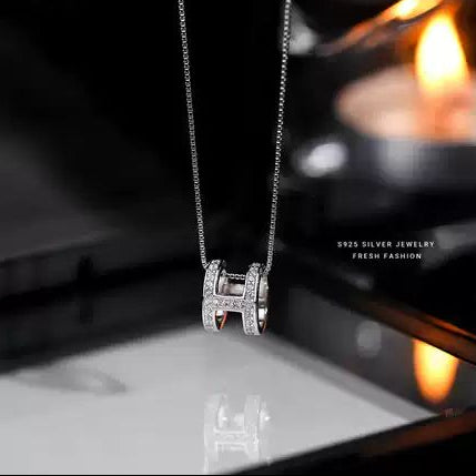 sterling silver H letter fully diamond-encrusted SL01