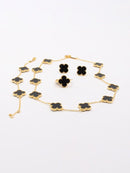 New Design Plant Four Leaf Flower Creative Necklace Set For Women X3678029 - TUZZUT Qatar Online Shopping