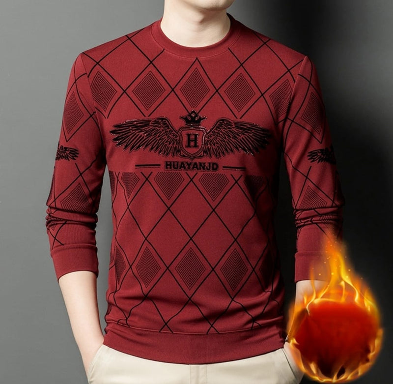 Long Sleeve Men's Hot Piece Fleece Casual Tshirt 176782 - TUZZUT Qatar Online Shopping