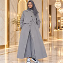 Slate Grey Long Button-Front Coat MC-A9