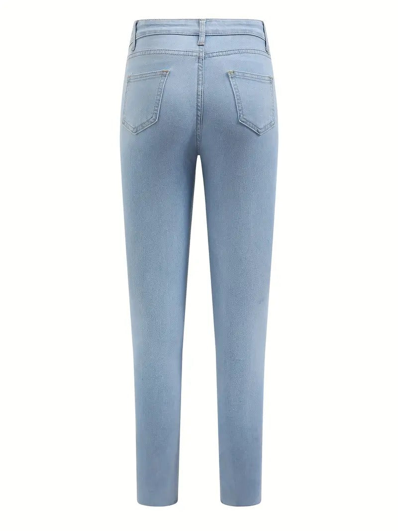 Slim Fit Straight Jeans for Young Women 007143000