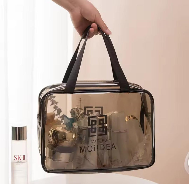 Portable Cosmetic Transparent Double Handle Bag S2328690