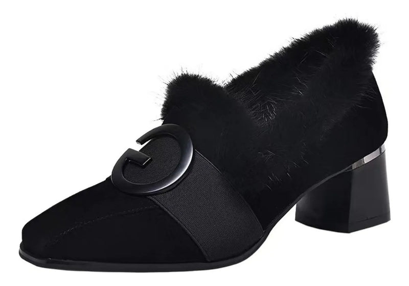 Spring Autumn Korean Version Soft-Soled Thick Heel Shoes S599 - TUZZUT Qatar Online Shopping