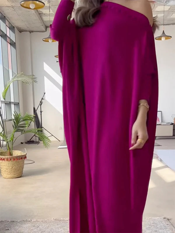 H-Line Loose Buttoned Solid Color Maxi Dresses 168787 H-Line Loose Buttoned Solid Color Maxi Dresses 168787