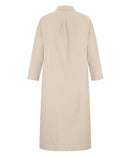 Womens Dress Shirt Womens Cotton  Long Sleeve Pocket Loose Long Shirt Dress  S557200 - TUZZUT Qatar Online Shopping