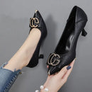 Soft Leather Shoes Stiletto Heel Professional Women's Shoe 5644256 - TUZZUT Qatar Online Shopping