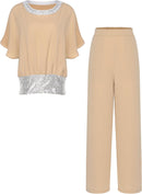 Womens Top Casual Pantsuit Party Blouse Lady Outfit Formal Pant Sets   B255210 - TUZZUT Qatar Online Shopping