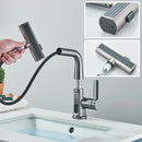 Waterfall Pull Out Kitchen Faucet with Digital Display Hot Cold Mixer Smart Faucet New Gray Style - TUZZUT Qatar Online Shopping