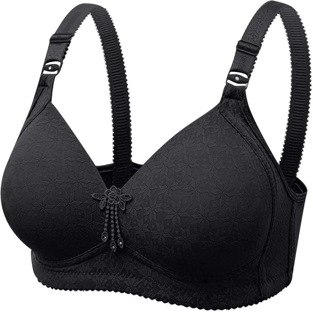 Push Up Womens Bras, Plus Size Solid Color No Underwire Padded Sport Bras Full Figure Magic Lift Support Everyday Bra 487289