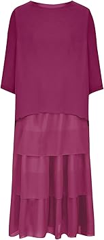 Elegant Layered Design Loose Chiffon Party Dress Women Fashion O Neck Sleeve Cake Dress Casual Loose Solid Long Dresses 330865010 Elegant Layered Design Loose Chiffon Party Dress Women Fashion O Neck Sleeve Cake Dress Casual Loose Solid Long Dresses 330865010