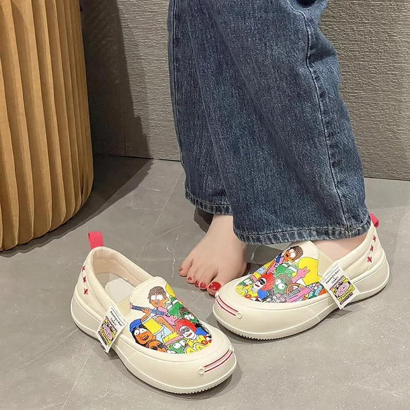 Women's Sports Shoes Slip-on Women Platform Designer Shoes Canvas Non-slip Ladies Casual Vulcanization Sneakers  D409912 - TUZZUT Qatar Online Shopping