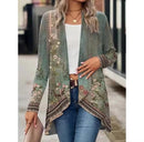 Women's Turn Down Collar Jacket, Jackets Print Jackets, Loose Thin Casual Blouse, Stylish Elegant Coats    B219814 - TUZZUT Qatar Online Shopping