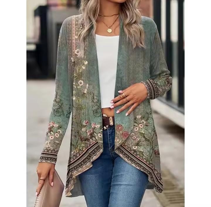 Women's Turn Down Collar Jacket, Jackets Print Jackets, Loose Thin Casual Blouse, Stylish Elegant Coats B219814 Women's Turn Down Collar Jacket, Jackets Print Jackets, Loose Thin Casual Blouse, Stylish Elegant Coats B219814
