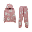 Flowers Printed Hoodie And Pant Pink Tracksuit for Men And Women 7013792 - TUZZUT Qatar Online Shopping