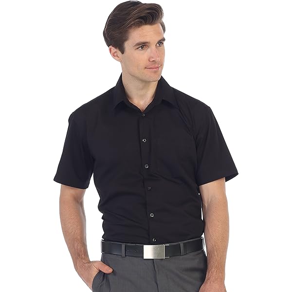 Men s Rich Black Solid Half Sleeve Shirt C181# Men s Rich Black Solid Half Sleeve Shirt C181#