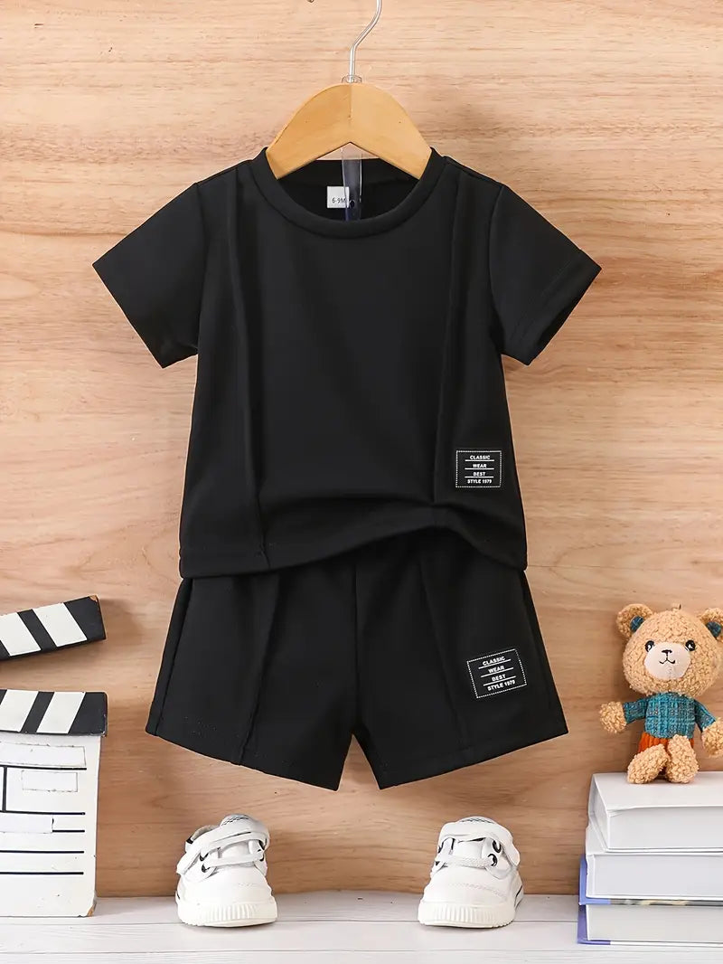 Boys' Summer Short Sleeve T-Shirt and Pants Set 1498393 Boys' Summer Short Sleeve T-Shirt and Pants Set 1498393