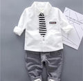 Baby Long Sleeve Tie Shirt +Pants 2Pcs Outfits Suit   1381298 - TUZZUT Qatar Online Shopping