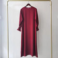 Women's Long Sleeve Solid Color Jalabiya 491063