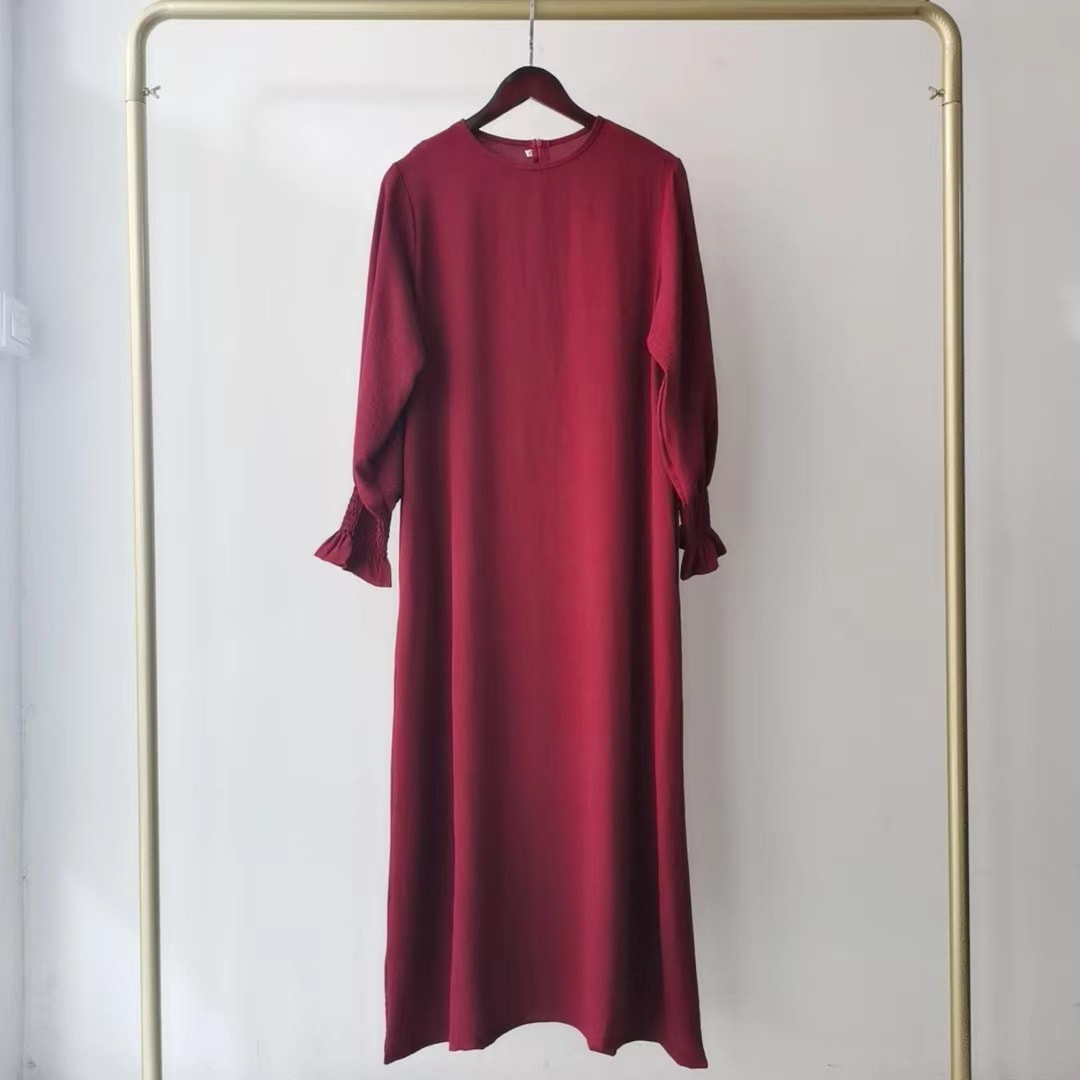 Women's Long Sleeve Solid Color Jalabiya 491063 Women's Long Sleeve Solid Color Jalabiya 491063