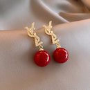 Luxury Gold Color Matte Texture Metal Retro Earrings S5138417 - TUZZUT Qatar Online Shopping