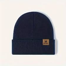 Leisure Solid Color Leather Label Woven Men And Women Same Wool Knitted Hat 473485 Leisure Solid Color Leather Label Woven Men And Women Same Wool Knitted Hat 473485