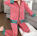 Long Sleeve Silk Women's Sleepwear Homewear Pajama Sets   595456 - TUZZUT Qatar Online Shopping