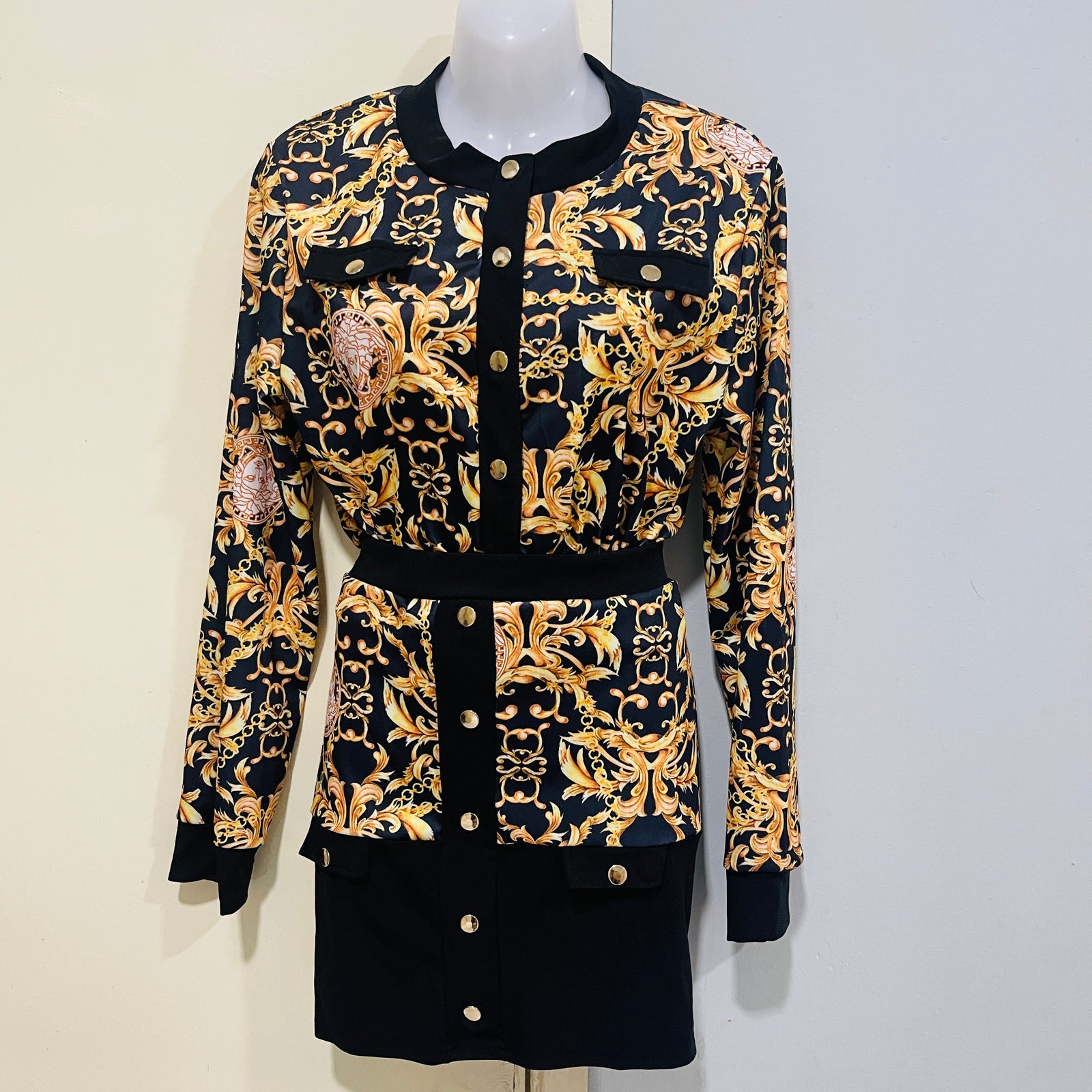 Women's Print Blouse and Skirt Set S4665213 Women's Print Blouse and Skirt Set S4665213